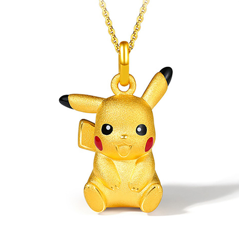 Mờ May Mắn Pikachu Vòng Cổ Hợp Thời Trang Nam Nữ Búp Bê Dễ Thương Pokémon Cát Vàng Xương Đòn Dây Xích