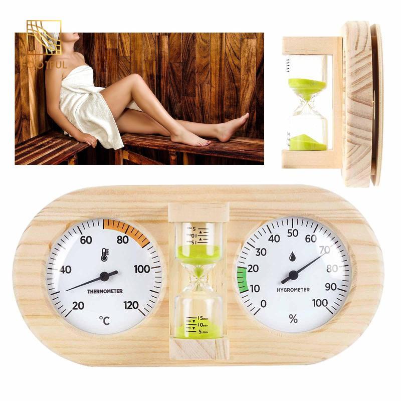 Nhiệt kế xông hơi, máy đo độ ẩm và nhiệt độ 3-in-1 cho spa, nhà kính, phòng tập gym và phòng tắm.