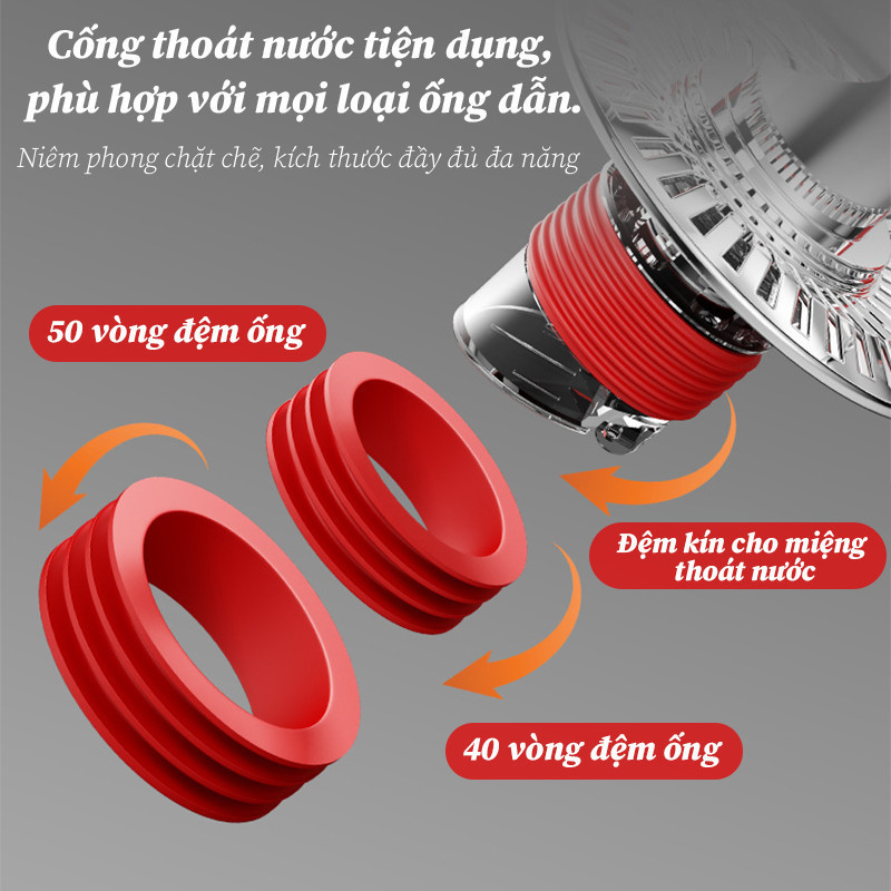 Nắp Ống Xả Máy Giặt 2in1 - Chống Mùi, Ngăn Tràn, Đầu Nối 90 Độ, Lắp Ga Thoát Sàn, Nhựa ABS Bền
