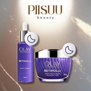 Kem Dưỡng Ban Đêm OLAY RETINOL + Serum RETINOL Thúc Đẩy Tái Tạo Da, Mờ Nếp Nhăn OLAY Chiết Xuất RETINOL 50G + 30ML