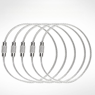 15cm 304 Dây Thép Không Gỉ Dây Móc Khóa Carabiner Kết Nối Dây Còn Hàng Bán Buôn