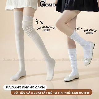 Tất đùi nữ lolita cổ cao mang giày boot 2 chiều cao GOMTAT, vớ mùa đông mang bốt thời trang giữ ấm, y2k - KEM
