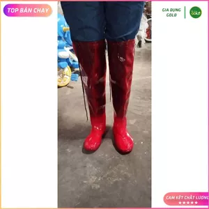 Ủng cấy dài QM màu đỏ size 35 - 43, ủng đi mưa, ủng lội nước dài