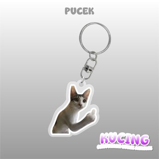 Meme Móc chìa khóa hình mèo Móc Chìa Khóa Acrylic vui nhộn Mèo mèo akmal