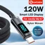 Cáp sạc nhanh màn hình nguồn thời gian thực 120W USB / Type C sang Type C Cáp sạc điện thoại 1M / 1.5M / 2M Dây dữ liệu bện Nylon cường độ cao cho ios15-17