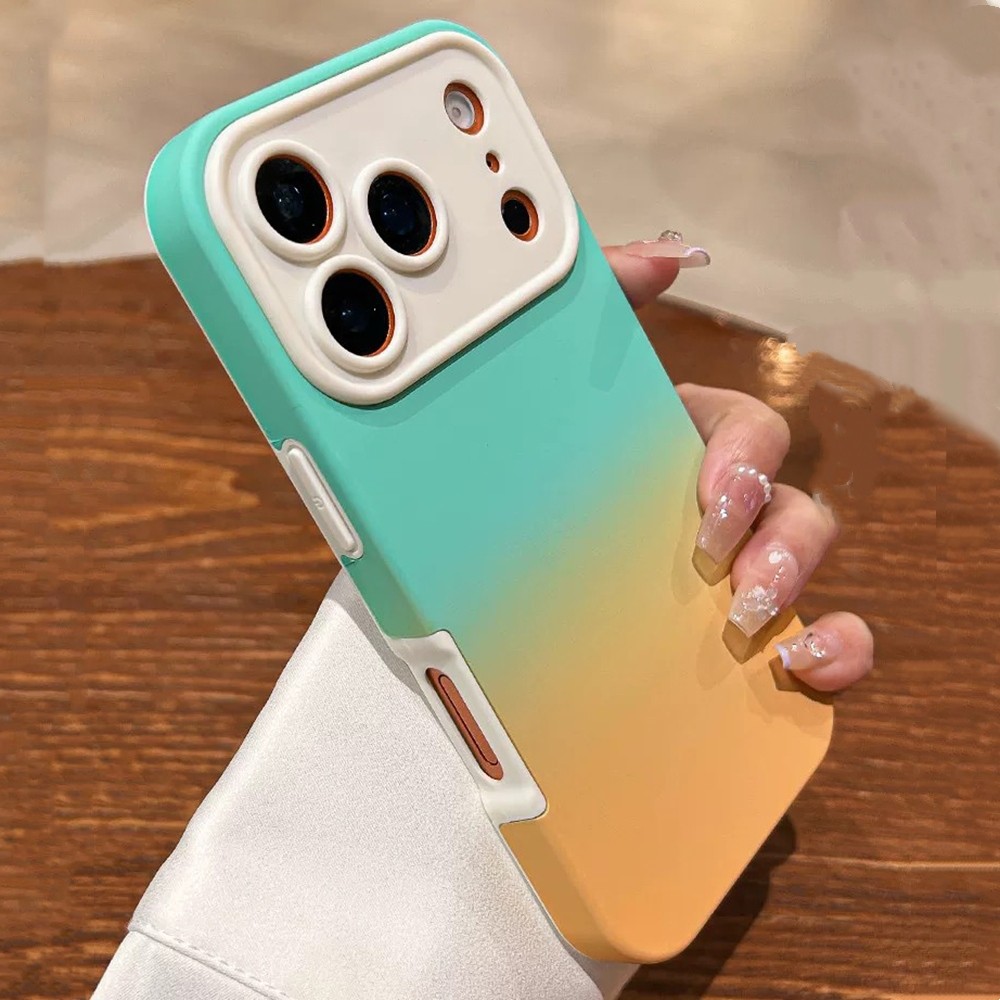 Ốp điện thoại họa tiết mờ màu Gradient 2 trong 1 cho IPhone 17 Pro Max 16 15 14 13 Vỏ bảo vệ chống sốc