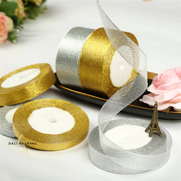 Ruy Băng Cuộn Lớn Tinh Tế Vàng Bạc Hành Ruy Băng Hộp Quà Tặng Trang Trí Ruy Băng Nướng Ruy Băng Ruy Băng Bánh Sinh Nhật Bao Bì Ruy Băng