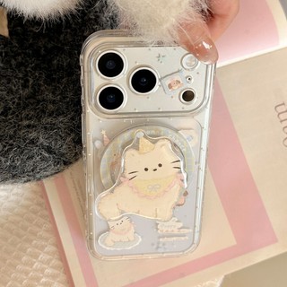 [Sheren] Ốp điện thoại mềm hình mèo dễ thương thích hợp cho i17 16 15 14 13 12 11 pro max Vỏ bảo vệ chống sốc