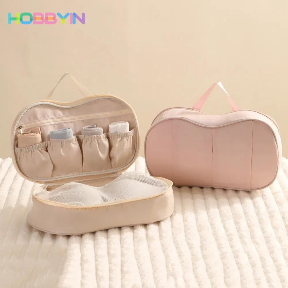 Túi đựng áo ngực HOBBYIN, Hộp đựng đồ lót di động màu trơn, Bộ chia tất dung lượng cao Phụ kiện du lịch Du lịch