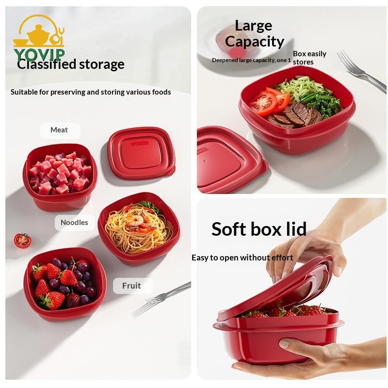 YOVIP 1 Hộp Cơm Trưa Bento Hộp Đựng Men Màu Sắc Cấp Thực Phẩm Pp Di Động Một Lớp Hộp Bảo Quản Thực Phẩm Văn Phòng Trường Dã Ngoại VN