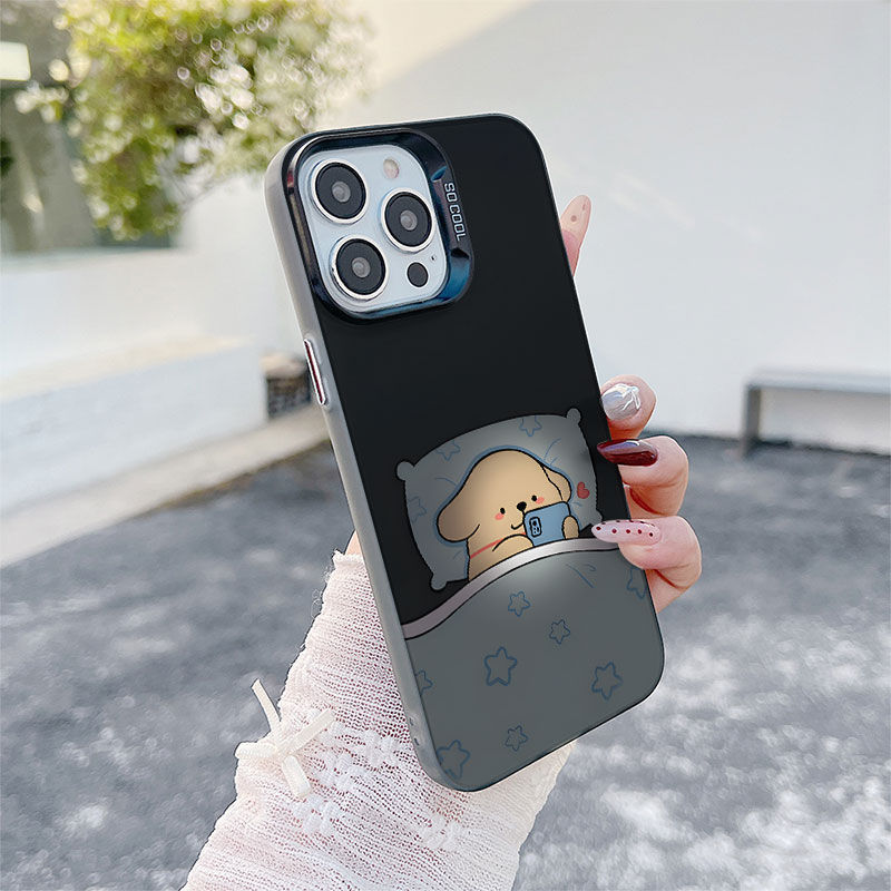 Ốp Lưng Cho OPPO A5X A3 A96 A95 A76 A74 A60 A58 A57 A53 A38 A18 A17 A16 A15 A7 A5 Reno 14 13 12 11 10 Pro 8 7Z 8Z 6 Mạ Acrylic IMD Case Motif Chú Chó Dễ Thương CYIM184