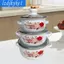 Nồi súp tráng men 3 món có nắp, Bộ Mini tráng men, cổ điển, có tay cầm, Nồi súp đáy phẳng, Nồi nấu cho gia đình, nhà hàng