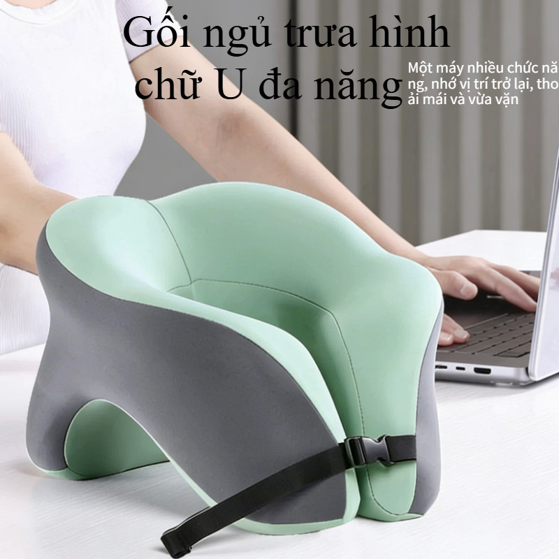 Gối Chữ U Memory Foam – Bảo Vệ Cổ, Dùng Văn Phòng & Du Lịch, Có Thể Gập Gọn