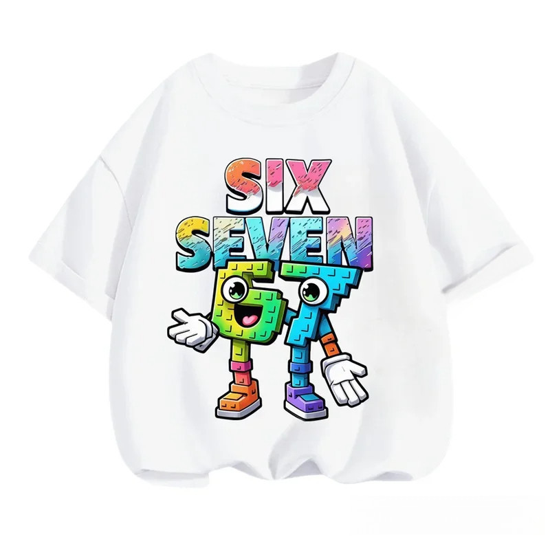 Kids Six Seven 67 Áo Sơ Mi In Hình Anime Dễ Thương Thường Ngày Tay Ngắn Mùa Hè Top ﻿ ﻿