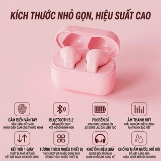 Tai nghe dành cho nữ nhét tai không dây Bluetooth có micrô tích hợp, hỗ trợ gọi điện và điều khiển cảm ứng, thích hợp cho các hệ thống điện thoại di động, đổi mới miễn phí nếu có lỗi chất lượng