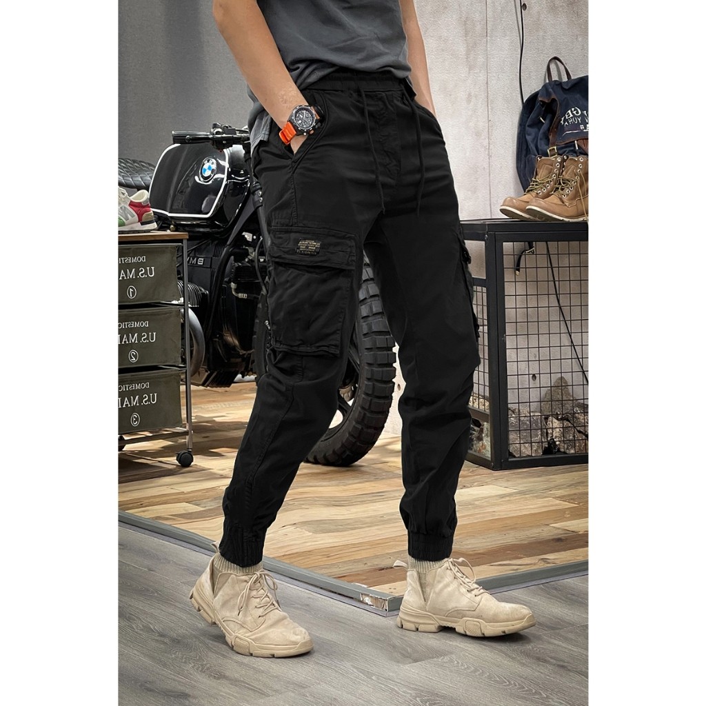 Quần Jogger Kaki - JG 3 Quần Jogger Kaki Túi Hộp Nam, Chất Vải Kaki Cotton Co Giãn