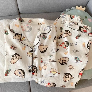 Shop Crayon Shin-Chan Bộ Đồ Ngủ Nữ Xuân Thu 2025 Mây Sợi Cotton Nguyên Chất Dễ Thương Dài Tay Homewear