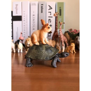Đức Sile Thỏ Rùa Thỏ Đua Động Vật Hoang Dã Mô Hình Đồ Chơi Trẻ Em Nhận Thức Sách Ảnh
