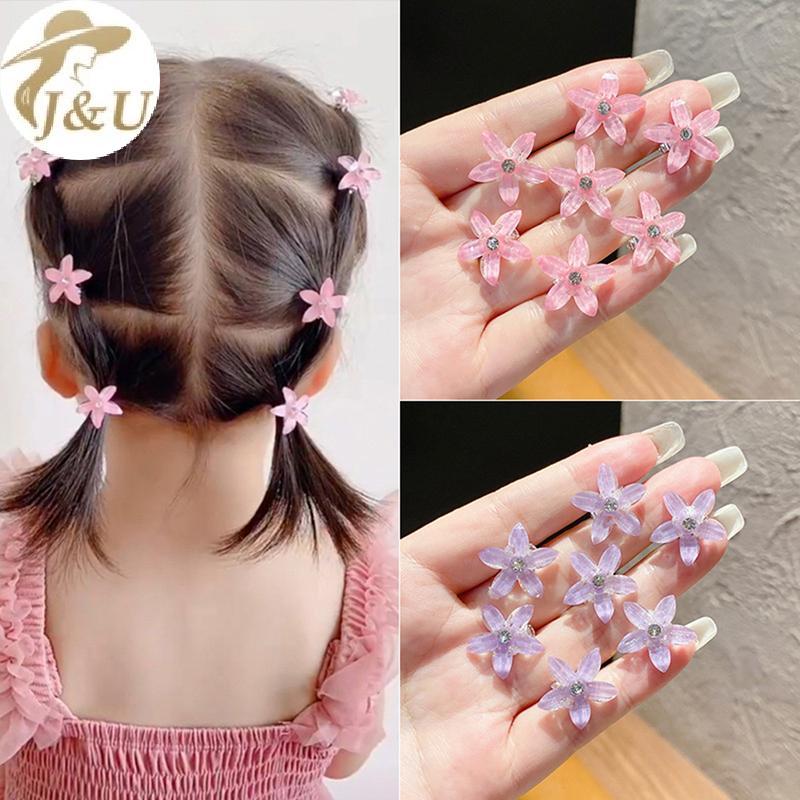 JU 10 Chiếc Kẹp Tóc Hoa Nhỏ Cho Trẻ Em Gái, Bộ Phù Hợp Với Mũ Đội Đầu Dễ Thương