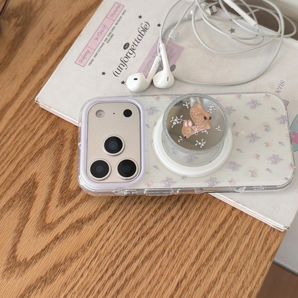 Ốp Lưng Cứng Tương Thích Với iPhone 13 14 14Pro 14ProMax 15 15Pro 15ProMax 16 16Pro 16ProMax 17 17Pro 17ProMax Ốp Nam Châm Họa Tiết Hoa Thơm Tím