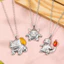 Pokemon Gengar Vòng Cổ Hợp Thời Trang Nam Nữ Hip Hop Hoạt Hình Pokémon Ếch Hạt Nhỏ Lửa Rồng Mặt Dây Chuyền
