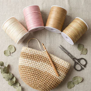 Dệt Móc Mũ Ruy Băng Raffia Ren Thân Thiện Với Môi Trường Móc 120M
