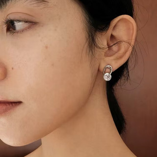 Bông tai zirconia kim cương xoay được, kim loại nhỏ gọn, thiết kế tinh tế phong cách Hàn Quốc thời trang