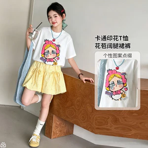 Áo thun ngắn tay in hình hoạt hình cho bé gái Mùa hè 2026 Phong cách mới Thời trang trẻ em hàng đầu