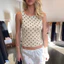Ngoại Thương Quần Áo Nữ 2026 Thời Trang Mùa Hè Chấm Bi In Slim-fit Cổ Tròn Không Tay Top Nữ