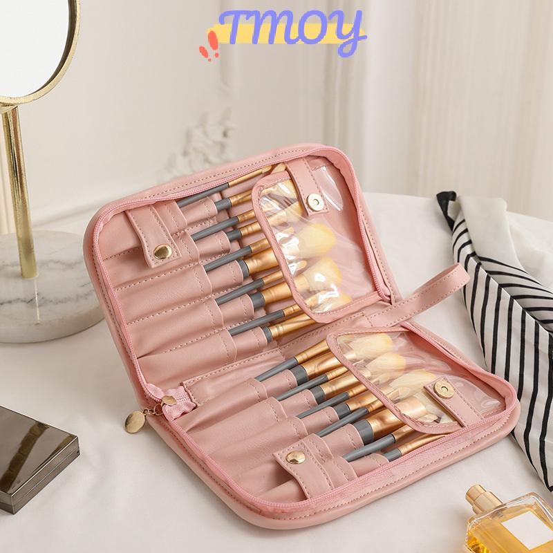 Hộp đựng cọ trang điểm TMOY Hộp đựng cọ trang điểm Túi đựng mỹ phẩm chống thấm nước Du lịch Stand-up Cốc trang điểm có thể gập lại có khóa kéo Túi đựng cọ trang điểm TMOY