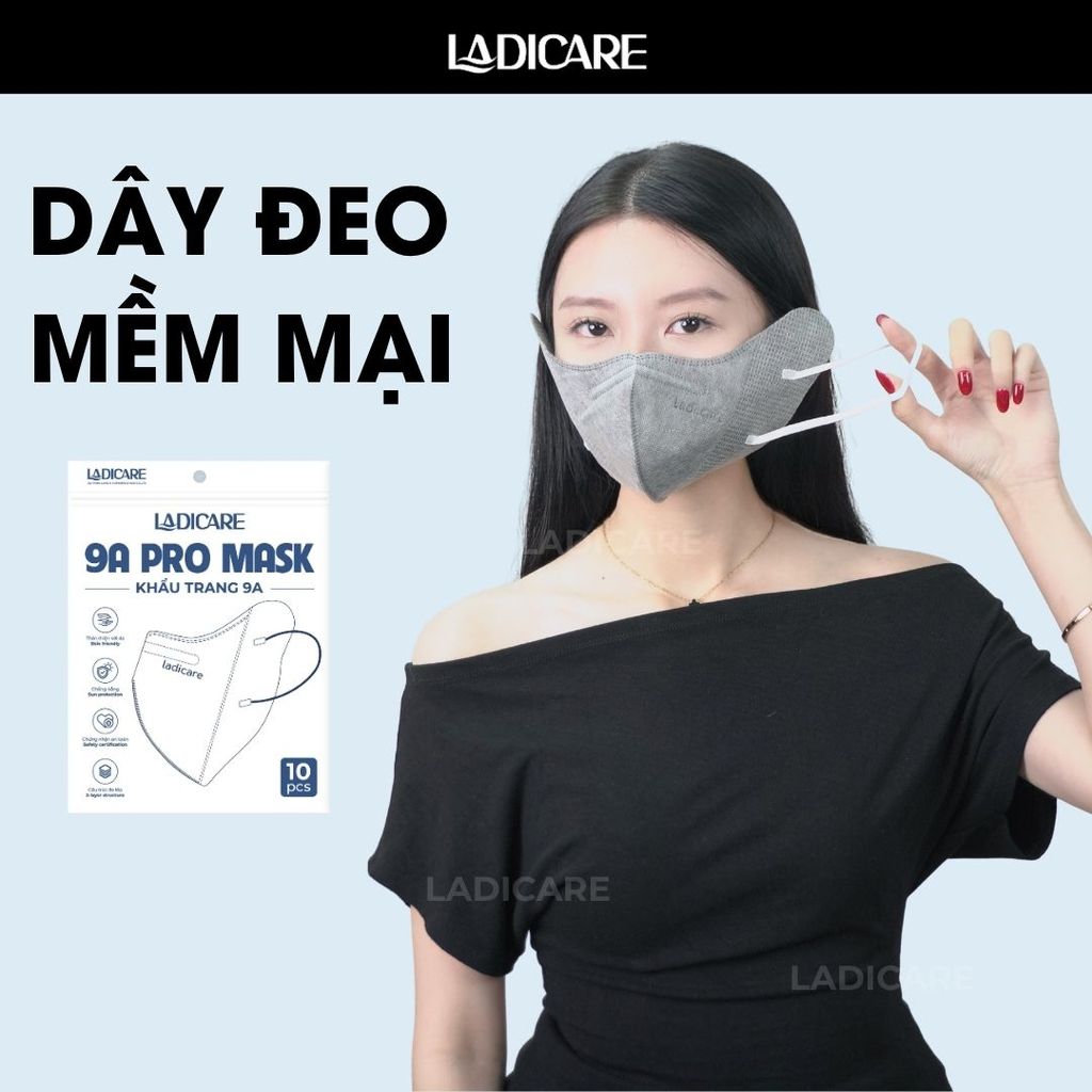 [Combo 50 Cái] Khẩu Trang 9A PRO MASK LADICARE 5 Lớp Cao Cấp – Chống Nắng, Kháng Bụi, Ôm Khít Mặt