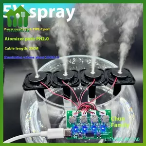 SWEET Bốn Máy Tạo Độ Ẩm Type-C USB Mini Máy Tạo Độ Ẩm DIY Bộ Dụng Cụ Máy Phun Sương Và Trình Điều Khiển Bảng Mạch Atomizer Tấm Có Chân Đế n