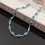 Vòng cổ choker hình bầu dục zircon màu xanh, thời trang và thanh lịch dành cho nữ