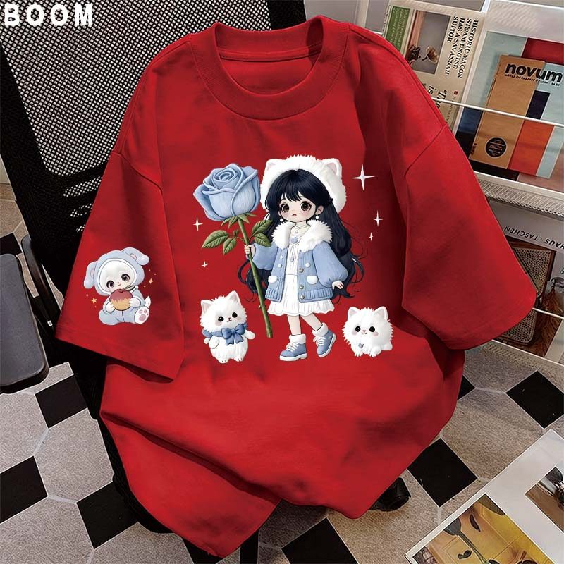 Áo thun chữ thêu nữ kiểu hàn quốc form rộng tay lỡ cổ tròn cotton mát - hè hot trend in cách dễ thương- Local brand #02