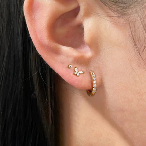 Bông tai micro-ind zircon ba mảnh, phù hợp mọi dịp