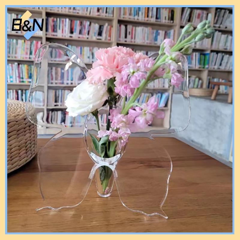 B & N Trong Suốt Bướm Acrylic Bình Hoa Ba Chiều Cắm Hoa Phụ Kiện Bình Bướm Trang Trí Nhà Cửa.
