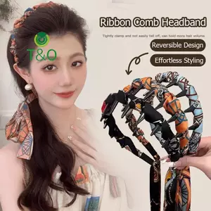 Băng đô buộc tóc hiệu ứng vương miện có thể đảo ngược với ruy băng hoa
