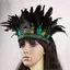 Vương miện lông vũ thời trang có dây đeo, phù hợp Halloween và cosplay