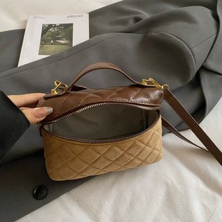 GC2 Thanh Lịch Di Động Da Lộn Vuông Túi Xách Retro Nhẹ Sang Trọng Dây Kéo Flip Cover Túi Đeo Ngang CG2