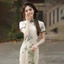 Cổ điểnmodern Qipao nữ tay ngắn, form body cinched, dáng dài thanh lịch
