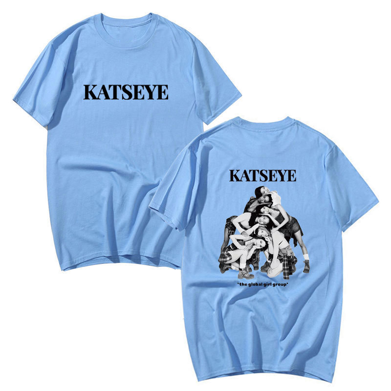 Áo thun thời trang retro Katseye, chất liệu cotton, size lớn, phù hợp nam nữ - Quà tặng hoàn hảo dành cho fan K-pop