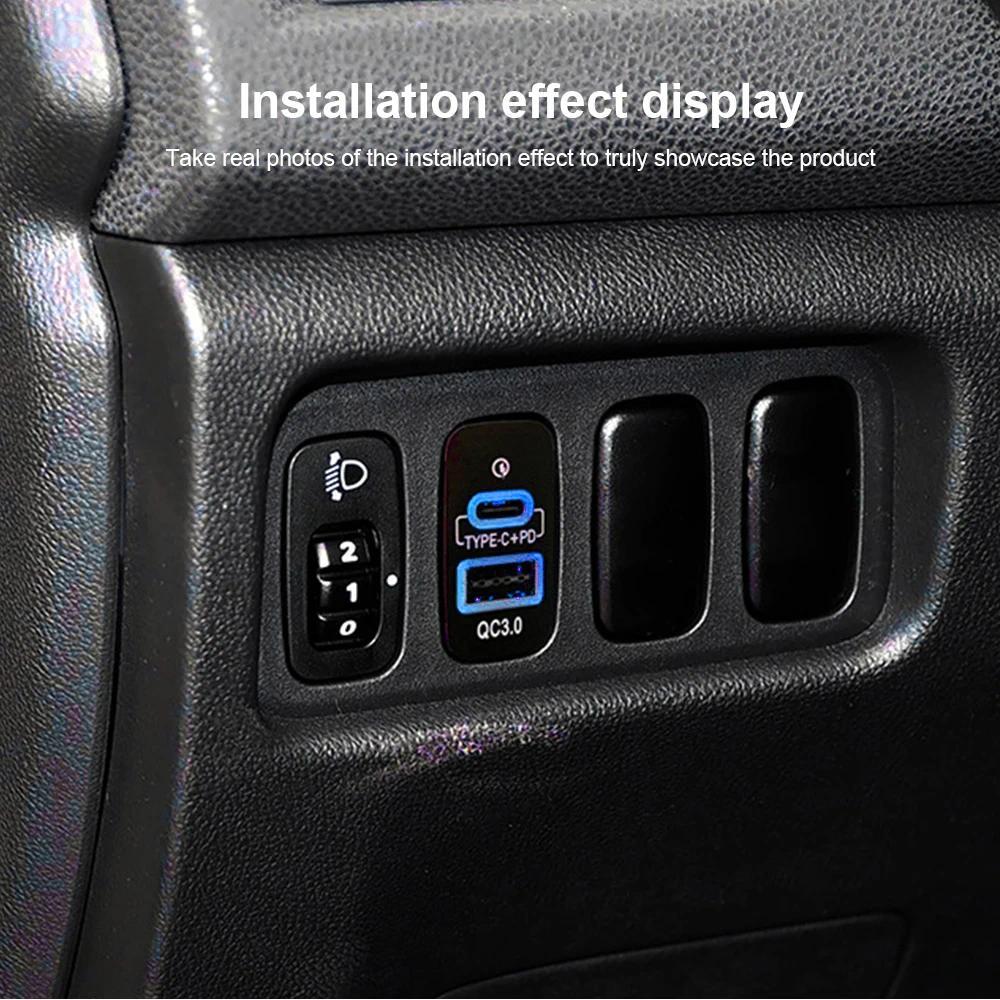 USB Xe Sạc Nhanh Type-C PD + Loại A Ổ Cắm Cho Mitsubishi Outlander Lancer EX Pajero Sport ASX V73 V93 V97 Sạc Điện Thoại