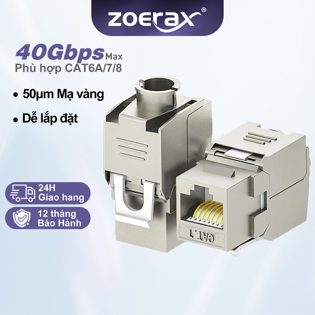 ZoeRax được bảo vệ đầu nối rj45 CAT8 Cat7 Cat6a Keystone Jack RJ45 Loại ...
