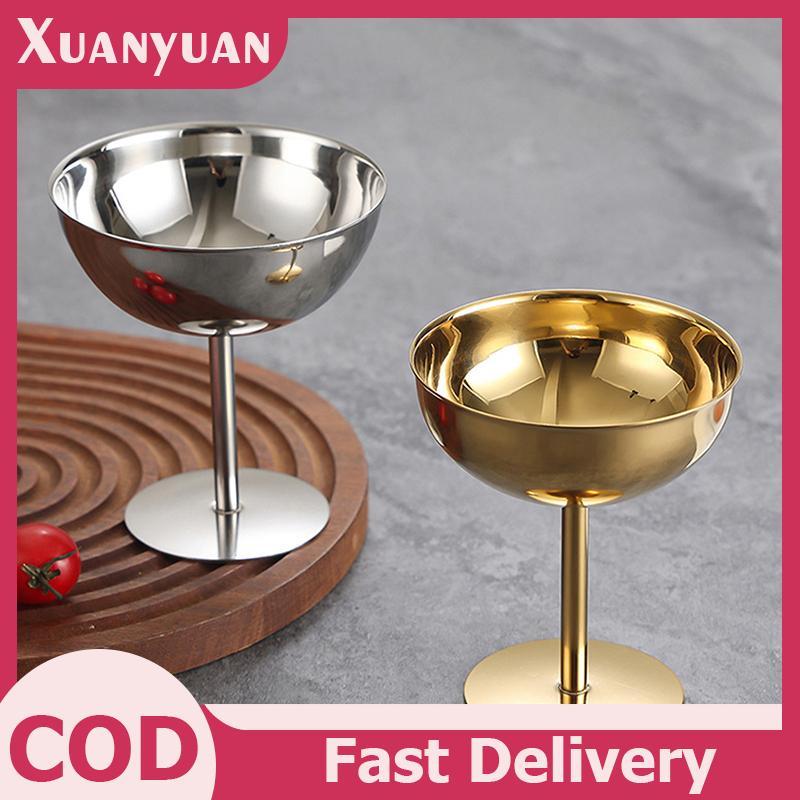XUAN 304 Thép không gỉ Retro Cao Cấp Cốc Tráng Miệng Sang Trọng Kem Hộp Đựng Cốc Khách Sạn Nhà Hàng Cocktail Thủy Tinh Pudding Cup VN