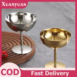 XUAN 304 Thép không gỉ Retro Cao Cấp Cốc Tráng Miệng Sang Trọng Kem Hộp Đựng Cốc Khách Sạn Nhà Hàng Cocktail Thủy Tinh Pudding Cup VN