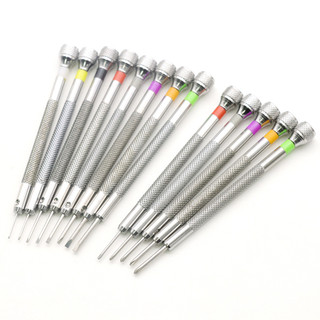 Bộ tuốc nơ vít chính xác 13 chiếc để sửa chữa đồng hồ - Đầu phẳng & Đầu Phillips (0,6-2,0mm) Tua vít để sửa chữa đồng hồ Thay đổi dây đeo đồng hồ