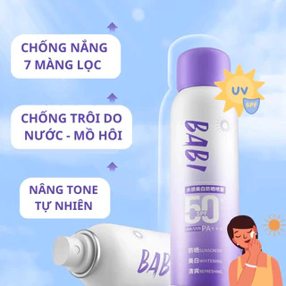 Kiểm soát dầu tăng cường tông màu cho da mặt và cơ thể, SPF50 PA + + + + Xịt chống nắng BABI chính hãng 100ml
179.999
₫
-36%
4.5
Đã bán 4
Lào Cai