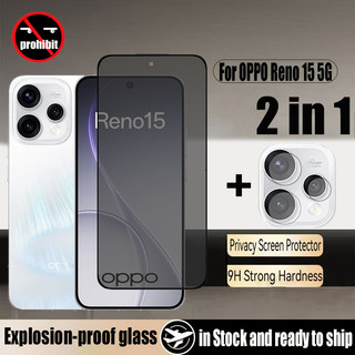 Kính cường lực chống nhìn trộm 2 trong 1 OPPO Reno 15 Bảo vệ màn hình riêng tư cho OPPO Reno 15F 14F 14 Pro 13 12 11 F 13F 12F 11F 5G Có màng máy ảnh ống kính