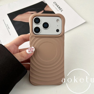 Boyang phù hợp cho Apple 17 silicone lỏng iPhone 16 Pro gợn sóng hút từ tính 15promax dày chống rơi 14 mẫu mới 13 vỏ bảo vệ màu trơn đơn giản