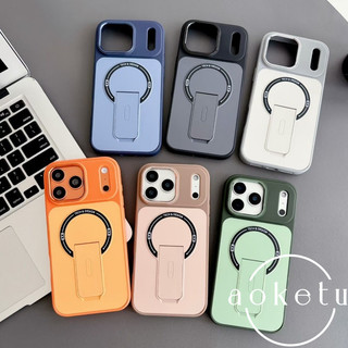 Đế gấp chặn màu đơn giản phù hợp với vỏ điện thoại Apple 17promax, iPhone 16pro mới thân thiện với da mờ 15 / 14 / 13 hút từ tính bao gồm tất cả vỏ chống rơi